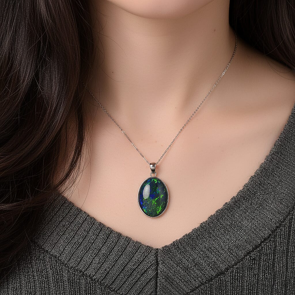 Rhapsody 950 Platinum AAAA Boulder Opal Solitaire Pendant 10.01 Ct 8359531 3