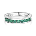 Extreme Rare Find - Rhapsody 950 Platinum AAAA Muzo Colombian Emerald Band Ring  Platinum Wt. 6.04 Gms.
