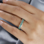 Extreme Rare Find - Rhapsody 950 Platinum AAAA Muzo Colombian Emerald Band Ring  Platinum Wt. 6.04 Gms.