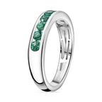 Extreme Rare Find - Rhapsody 950 Platinum AAAA Muzo Colombian Emerald Band Ring  Platinum Wt. 6.04 Gms.