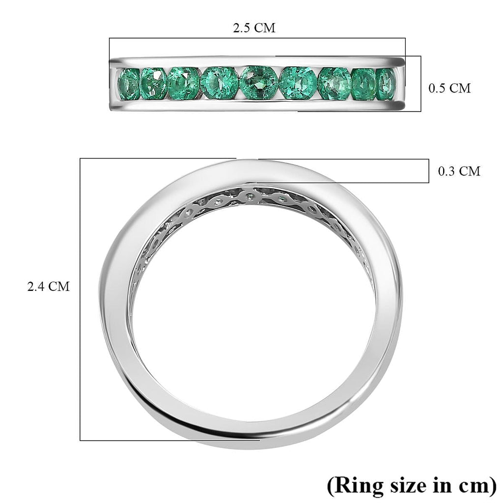 Extreme Rare Find - Rhapsody 950 Platinum AAAA Muzo Colombian Emerald Band Ring  Platinum Wt. 6.04 Gms.