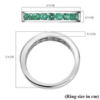 Extreme Rare Find - Rhapsody 950 Platinum AAAA Muzo Colombian Emerald Band Ring  Platinum Wt. 6.04 Gms.