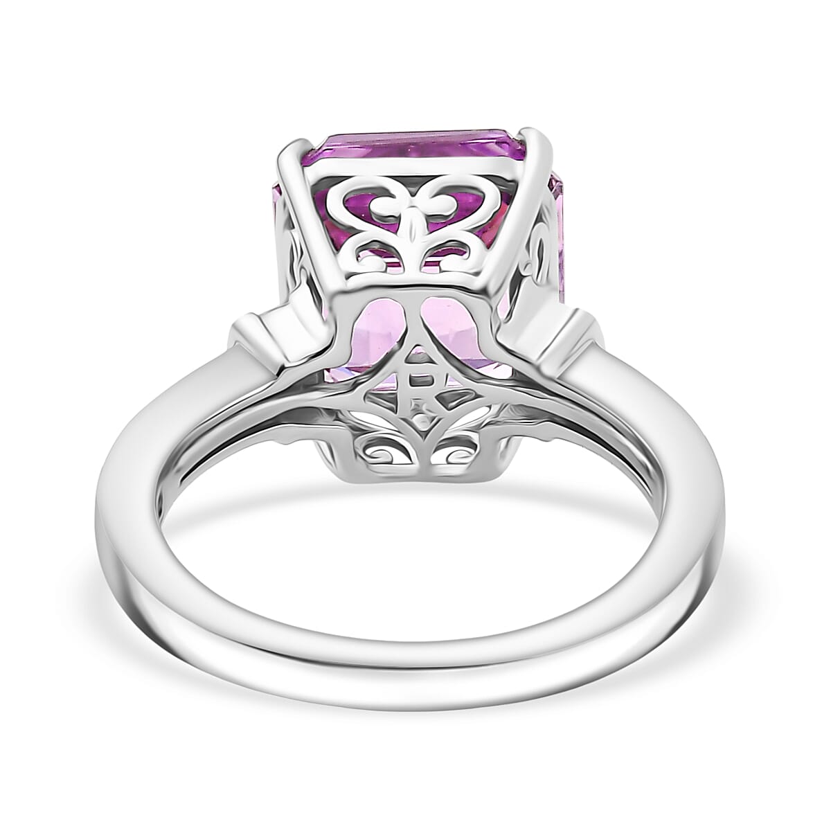 Rhapsody 950 Platinum AAAA Natural Martha Rocha Kunzite &amp; Natural White Diamond (VS-EF) Ring 5.90 Ct, Platinum Wt. 6.90 Gms. 8312415 5