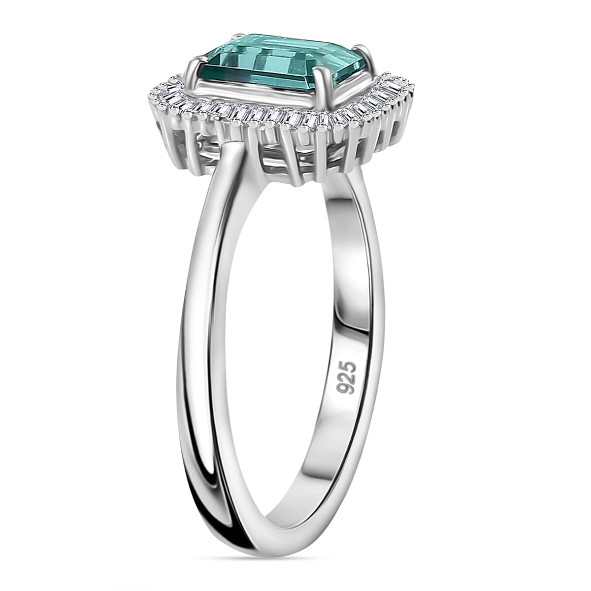 Rhapsody 950 Platinum AAAA Lagoon Tourmaline, White Diamond EF, VS2 Halo Ring 1.74 ct. 7948678 4