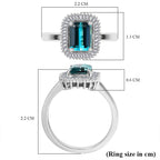 RHAPSODY 950 Platinum AAAA Lagoon Tourmaline & White Diamond  (VS-E-F) Ring 1.76 Ct