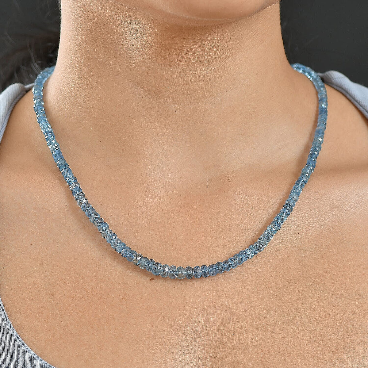 Certified &amp; Appraised RHAPSODY 72 Ct. AAAA Santamaria Aquamarine Necklace (Size - 18) in 950 Platinum, Platinum Wt.1.3 Gms 8322509 3