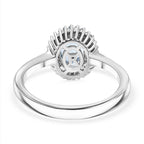RHAPSODY 950 Platinum AAAA Santamaria Aquamarine & (VS-E-F) White Diamond Ring 1.16 Ct, Platinum Wt. 5.70 Gms.