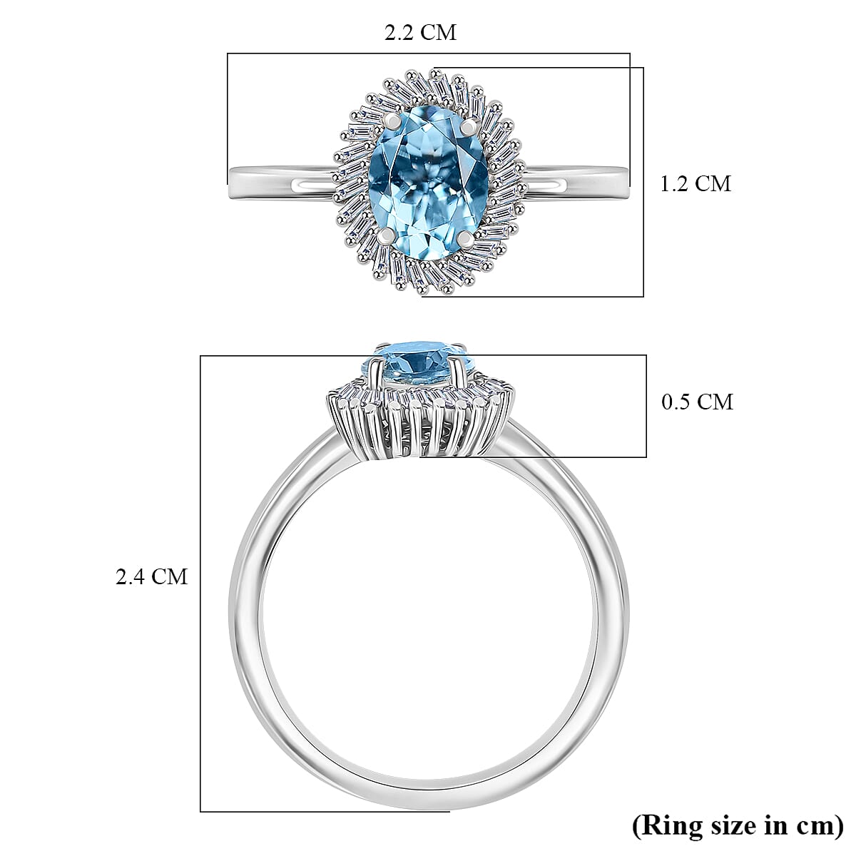 RHAPSODY 950 Platinum AAAA Santamaria Aquamarine, White Diamond Halo Ring, 1.15 Ct. 8065170 6