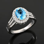 Rhapsody  950 Platinum  AAAA  Santamaria Aquamarine   White Diamond  VS Ring 2.05 ct,  Platinum Wt. 8.52 Gms  2.050  Ct.