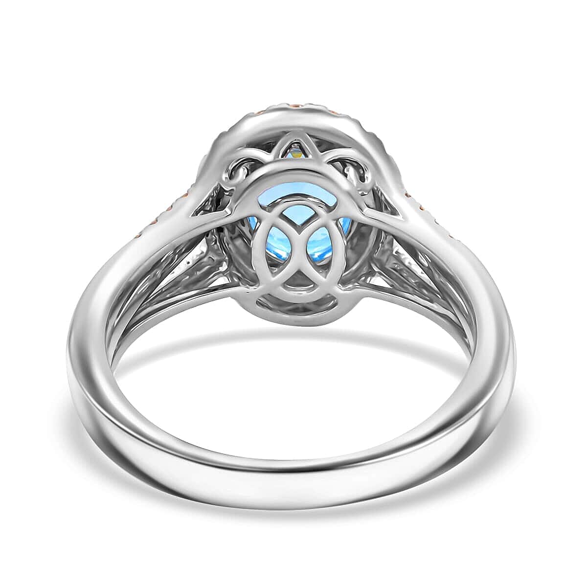 Appraised and Certified 2.05 Ct. Santamaria Aquamarine, Diamond Halo Ring in 950 Platinum 7989210 4