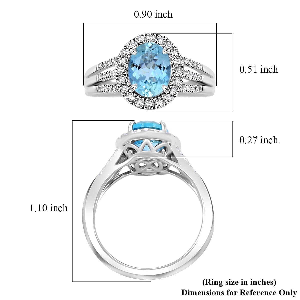 Appraised and Certified 2.05 Ct. Santamaria Aquamarine, Diamond Halo Ring in 950 Platinum 7989210 5