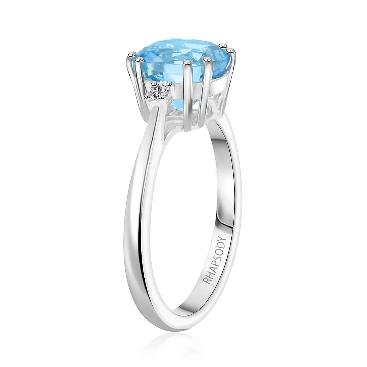 Appraised and Certified 2.35 Ct. Santamaria Aquamarine, Diamond Solitaire Ring in 950 Platinum 7989252 3