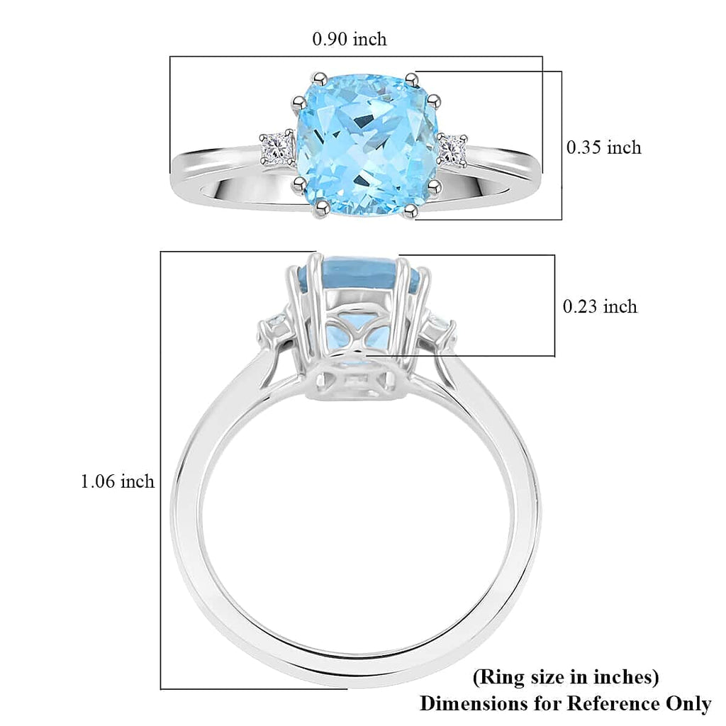 Rhapsody  950 Platinum  AAAA  Santamaria Aquamarine   White Diamond  VS Ring 2.35 ct,  Platinum Wt. 5.82 Gms  2.350  Ct.