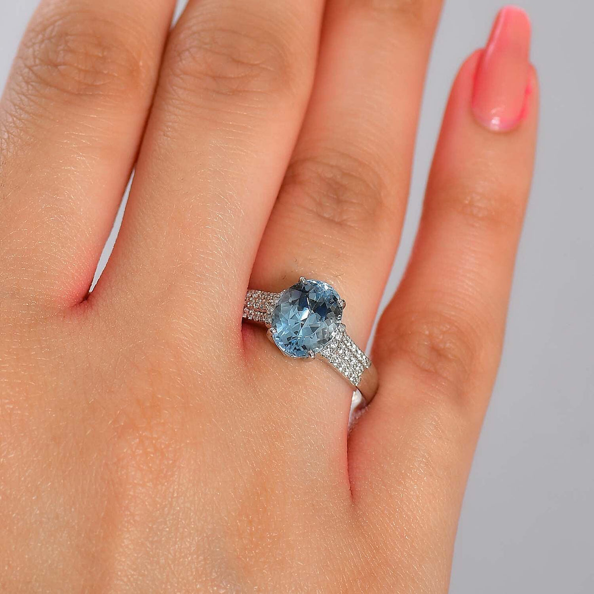 Rhapsody 950 Platinum AAAA Santamaria Aquamarine &amp; White Diamond (VS-E-F) Ring 2.82 Ct, Platinum Wt. 6.50 Gms. 8101142 6