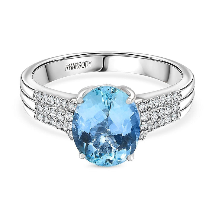 Rhapsody 950 Platinum AAAA Santamaria Aquamarine and White Diamond (VS-E-F) Ring 2.71 Ct 8124329 1