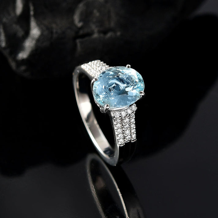 Rhapsody 950 Platinum AAAA Santamaria Aquamarine and White Diamond (VS-E-F) Ring 2.71 Ct 8124329 2