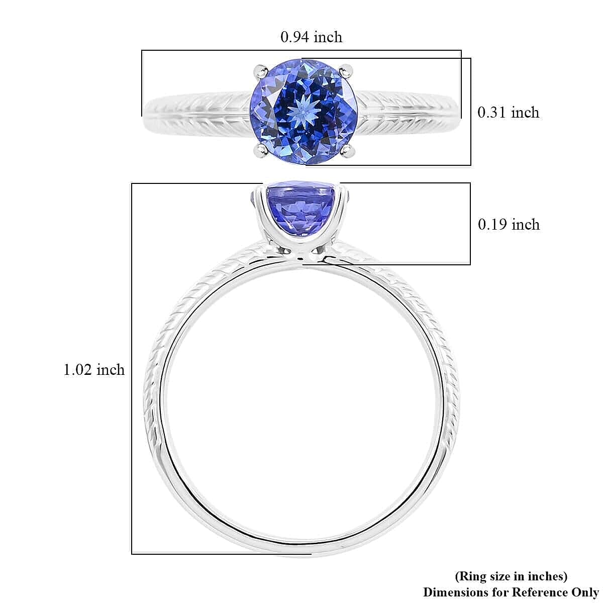 Rhapsody 950 Platinum AAAA Tanzanite Ring, Platinum Wt.4.68 Gms  1.500  Ct. 7672775 4