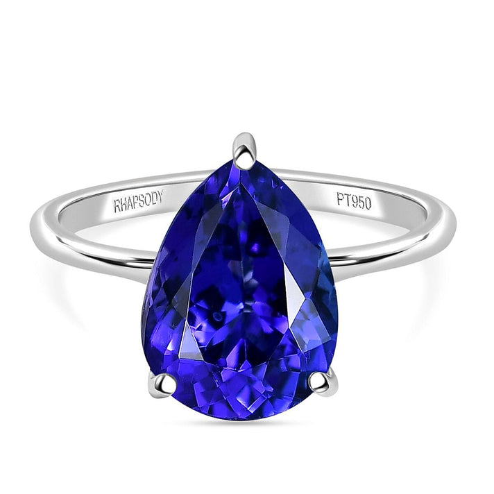 RHAPSODY 4.52 Ct. AAAA Tanzanite Pear Cut Solitaire Ring in 950 Platinum 8306256 1