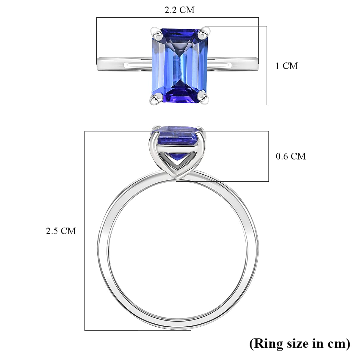 Rhapsody 950 Platinum AAAA Tanzanite Solitaire Ring, Platinum Wt.4.53 Gms  2.072  Ct. V32515169 5