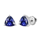RHAPSODY - 950 Platinum AAAA Tanzanite Solitaire Stud Push Post Earring with Screw Back 2.94 Ct.