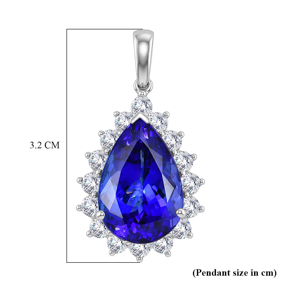 Rhapsody 950 Platinum AAAA Tanzanite &amp; Natural Diamond (VS-EF) Pear Cut Halo Pendant 11.58  Ct, Platinum Wt. 5.60 Gms. 8523801 6