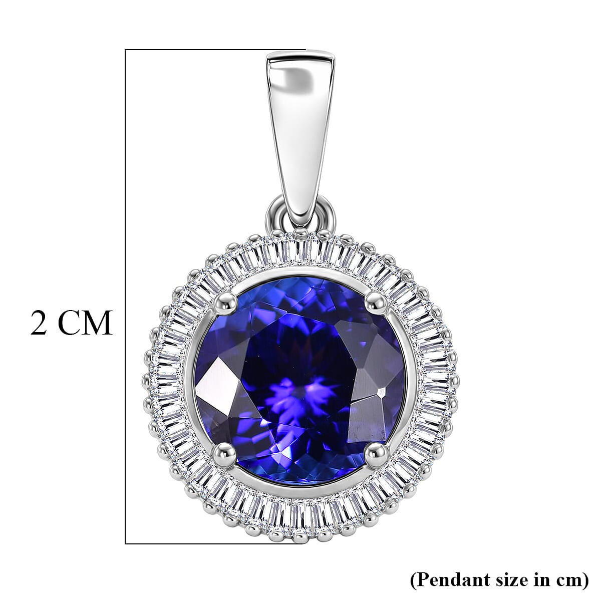 RHAPSODY 950 Platinum AAAA Tanzanite and Natural Diamond (VS-EF) Round Cut Halo Pendant 3.504 Ct. Platinum Wt. 2.84 Gms 8508234 6