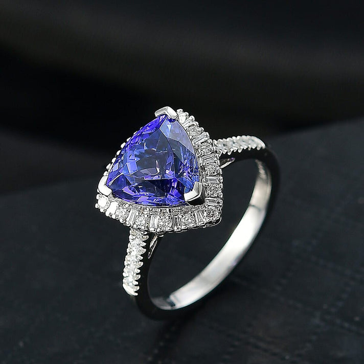 Rhapsody 950 Platinum AAAA Tanzanite VS-EF White Diamond Halo Ring 3.71 Ct, Platinum Wt. 5.65 Gms 8326906 2