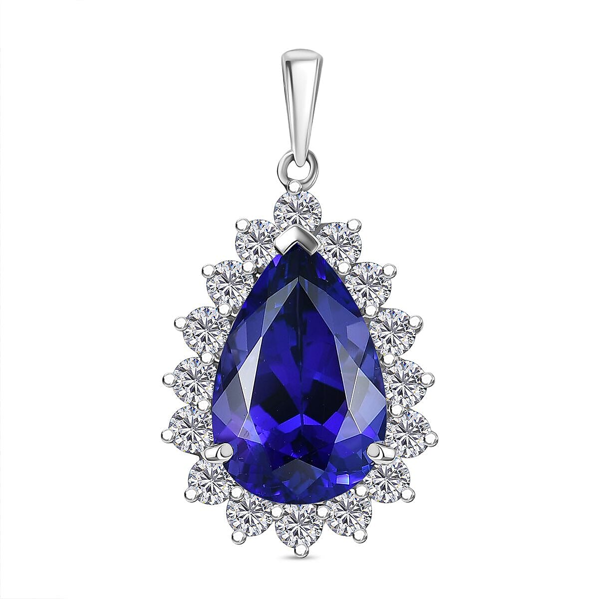 Managing Director Special - DOORBUSTER DEAL - Rhapsody 950 Platinum AAAA Tanzanite &amp; Natural Diamond (VS/EF) Pendant 11.34 Ct, Platinum Wt. 5.46 Gms. 8304831 0