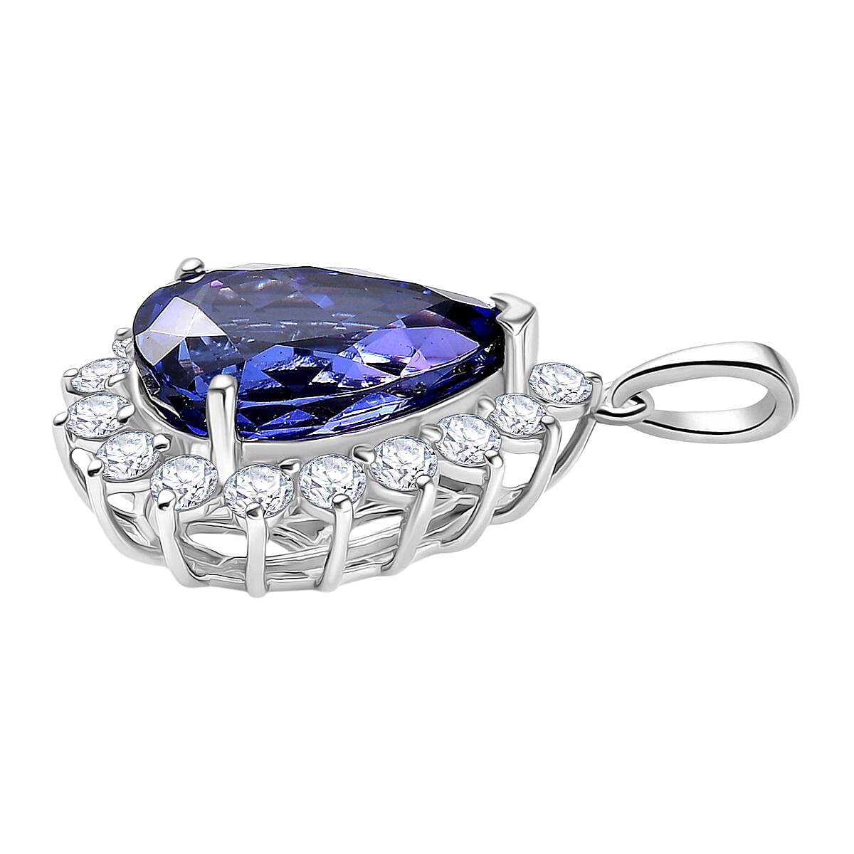 Managing Director Special - DOORBUSTER DEAL - Rhapsody 950 Platinum AAAA Tanzanite &amp; Natural Diamond (VS/EF) Pendant 11.34 Ct, Platinum Wt. 5.46 Gms. 8304831 4