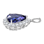 Managing Director Special Rhapsody 11.3 ct. AAAA Tanzanite & Natural Diamond (VS/EF) Solitaire Halo Pendant in 950 Platinum