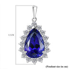 Managing Director Special Rhapsody 11.3 ct. AAAA Tanzanite & Natural Diamond (VS/EF) Solitaire Halo Pendant in 950 Platinum