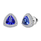 RHAPSODY 950 Platinum  AAAA  Tanzanite   White Diamond  EF, VS Solitaire Stud Push Post Earrin  Platinum Wt. 3Gms  2.33ct