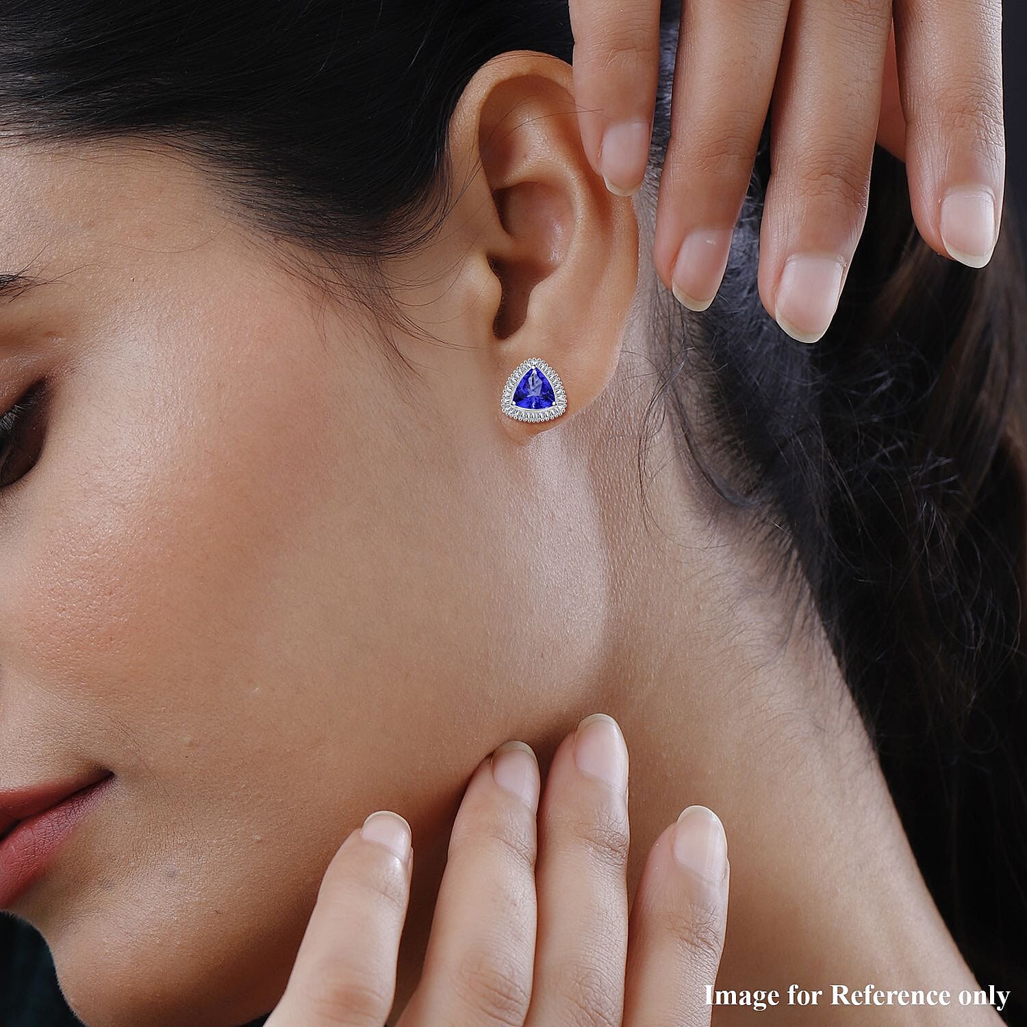 RHAPSODY 950 Platinum AAAA Tanzanite White Diamond EF, VS Halo Earrings 7963416 2