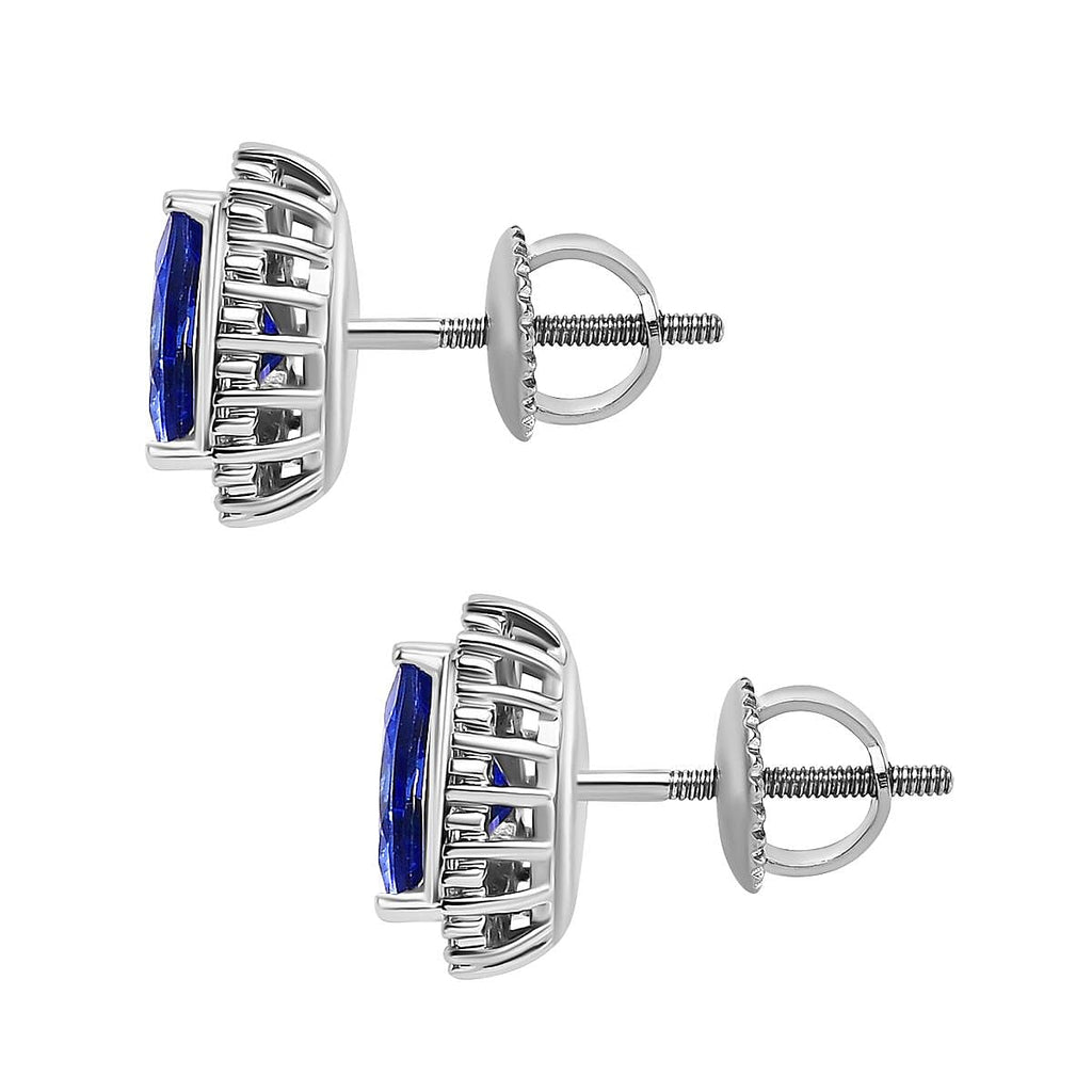 RHAPSODY 950 Platinum  AAAA  Tanzanite   White Diamond  EF, VS Solitaire Stud Push Post Earrin  Platinum Wt. 3Gms  2.33ct