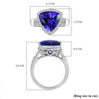 RHAPSODY 950 Platinum AAAA Tanzanite & Diamond (VS-E-F) Trillion Ring 5.63 Ct