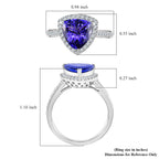Rhapsody 950 Platinum AAAA Tanzanite White Diamond VS-EF Main Stone With Side Stone Ring, Platinum Wt.7.57 Gms  3.982  Ct.