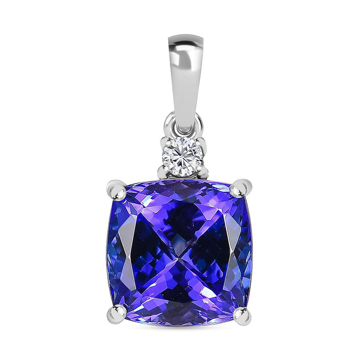RHAPSODY 4.67 Ct. AAAA Tanzanite, White Diamond Solitaire Pendant in 950 Platinum (VS-EF) 8168140 1