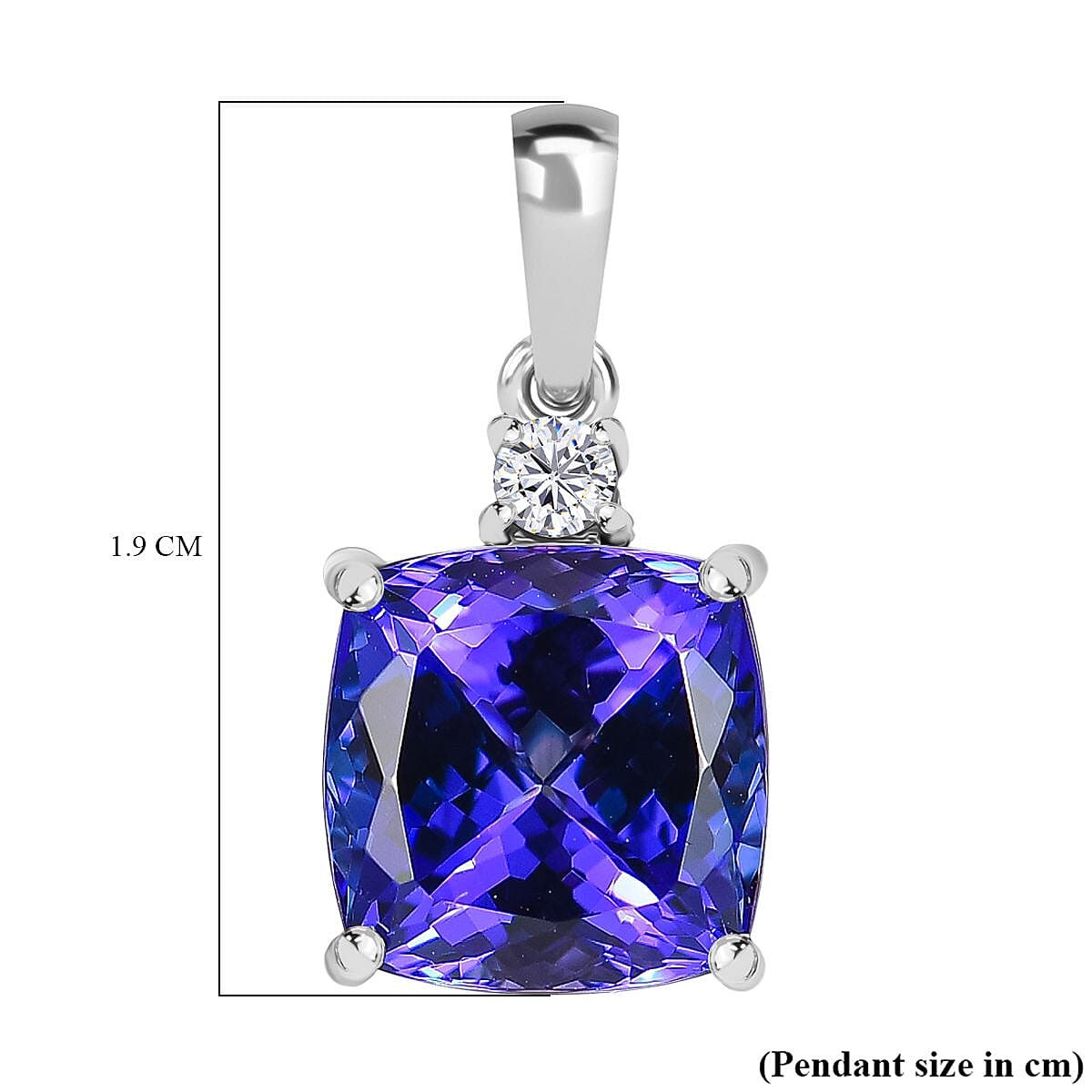 RHAPSODY 4.67 Ct. AAAA Tanzanite, White Diamond Solitaire Pendant in 950 Platinum (VS-EF) 8168140 6