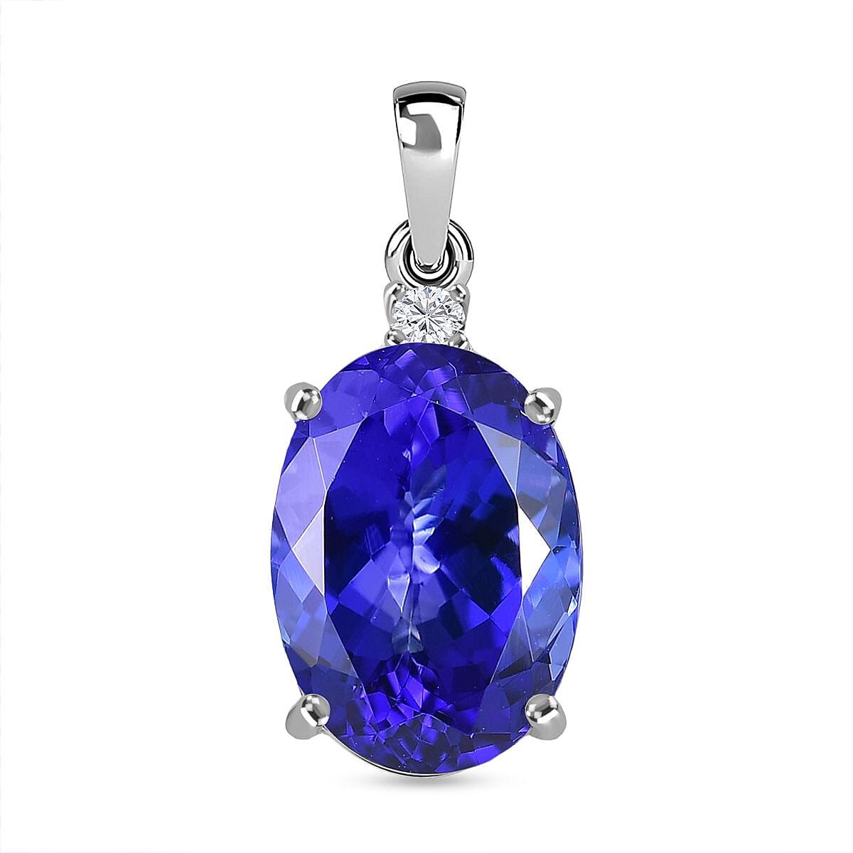 RHAPSODY 8.77 Ct. AAAA Tanzanite, White Diamond Solitaire Pendant in 950 Platinum (VS-EF) 8168545 0
