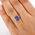 RHAPSODY 950 Platinum AAAA Tanzanite & White Diamond (VS-E-F) Ring 2.58 Ct, Platinum wt. 4.88 Gms.