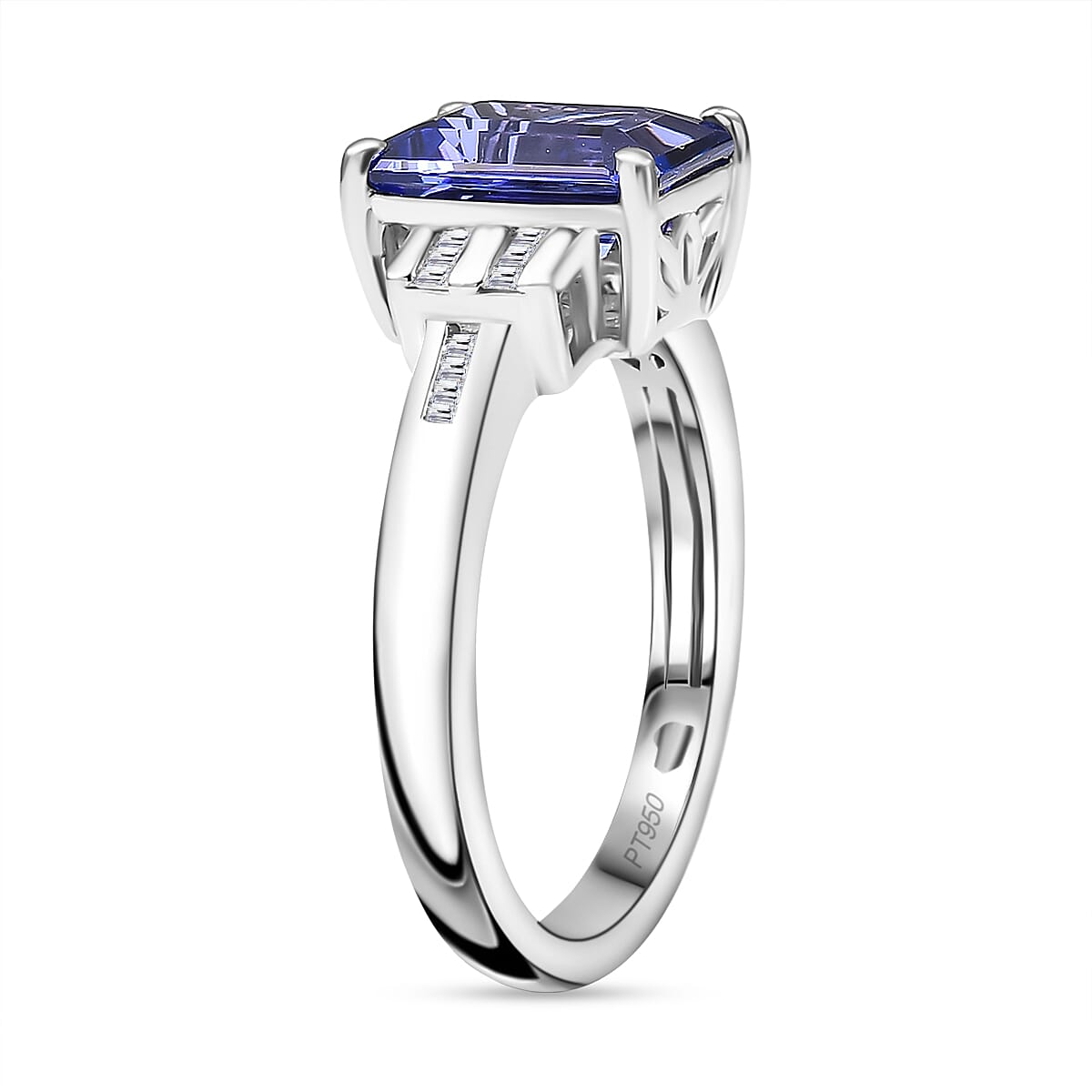 RHAPSODY 950 Platinum AAAA Tanzanite &amp; White Diamond (VS-E-F) Ring 2.58 Ct, Platinum wt. 4.88 Gms. 8058814 4