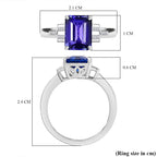 RHAPSODY 950 Platinum AAAA Tanzanite & White Diamond (VS-E-F) Ring 2.58 Ct, Platinum wt. 4.88 Gms.