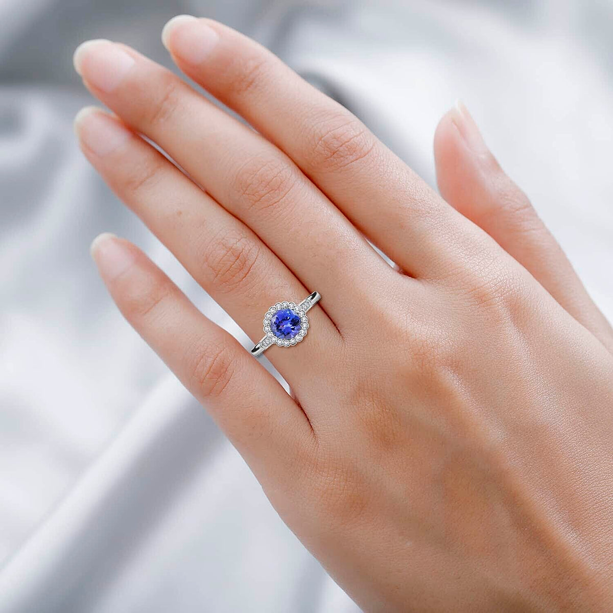 Rhapsody 950 Platinum AAAA Tanzanite White Diamond VS Ring, Platinum Wt.5.06 Gms  2.100  Ct. 7755271 2