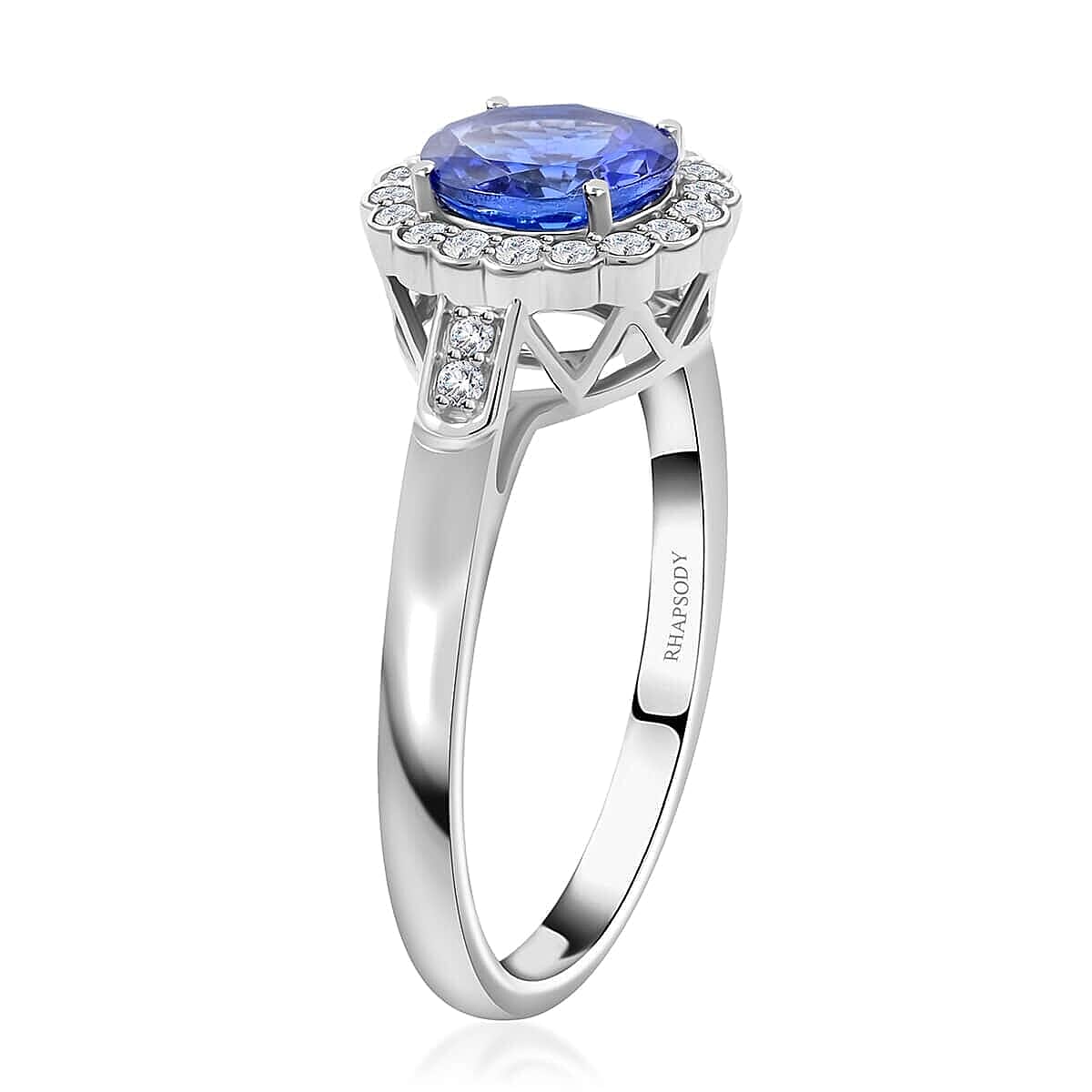 Rhapsody 950 Platinum AAAA Tanzanite White Diamond VS Ring, Platinum Wt.5.06 Gms  2.100  Ct. 7755271 3