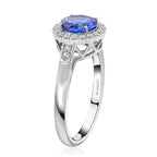 Rhapsody 950 Platinum AAAA Tanzanite White Diamond VS Ring, Platinum Wt.5.06 Gms  2.100  Ct.