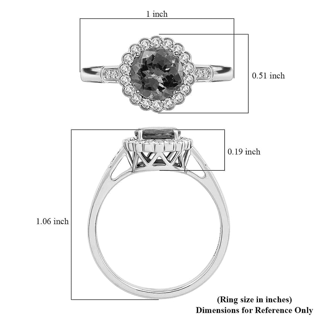 Rhapsody 950 Platinum AAAA Tanzanite White Diamond VS Ring, Platinum Wt.5.06 Gms  2.100  Ct.