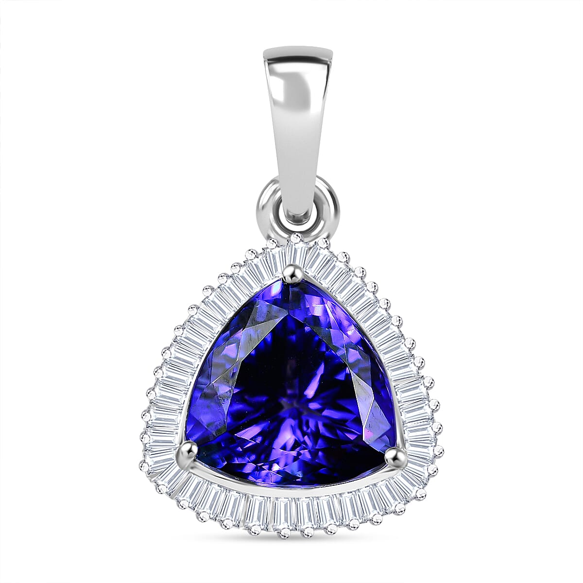 Rhapsody 950 Platinum AAAA Tanzanite White Diamond VS Halo Pendant 4.47 Ct. 8029556 0