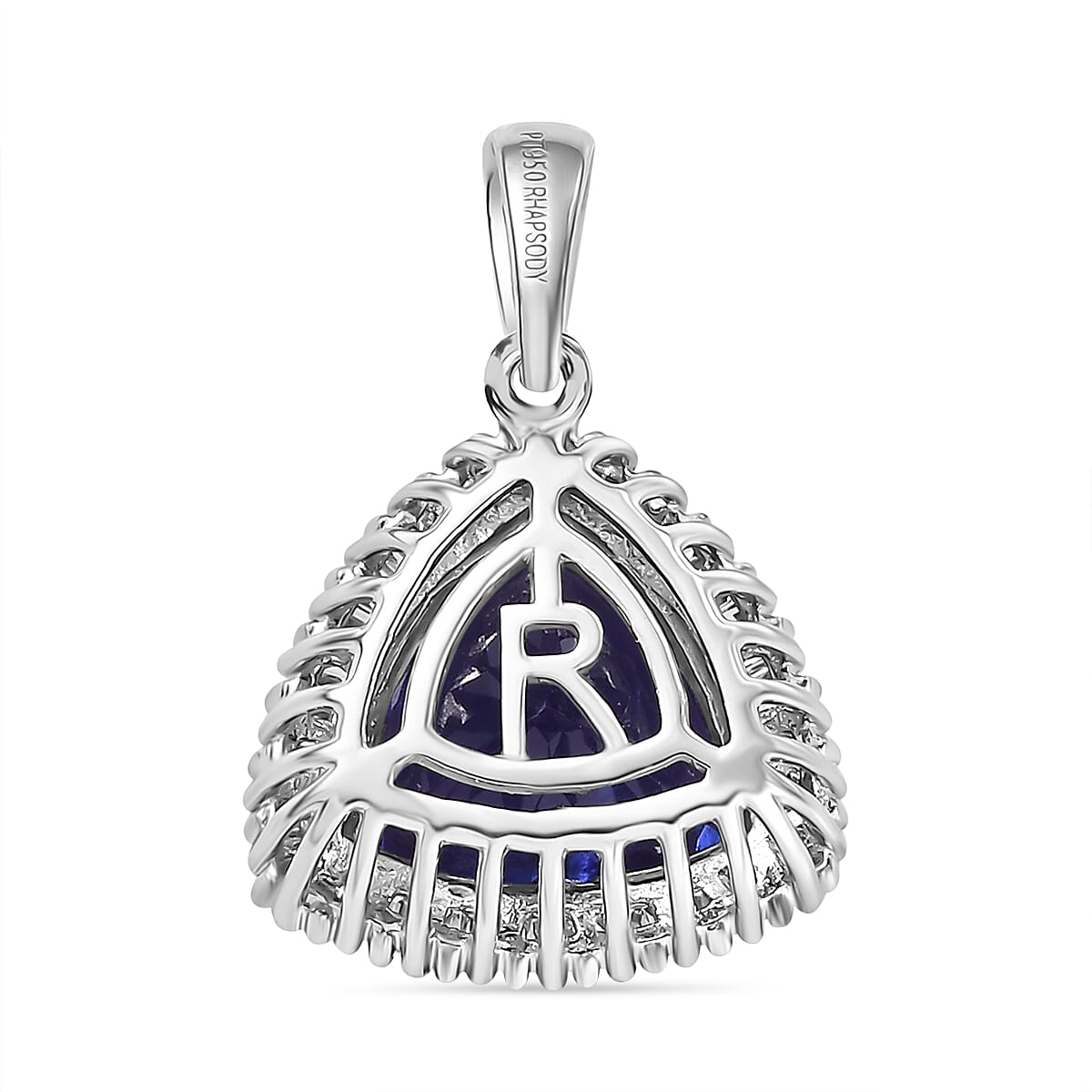 Rhapsody 950 Platinum AAAA Tanzanite White Diamond VS Halo Pendant 4.47 Ct. 8029556 5