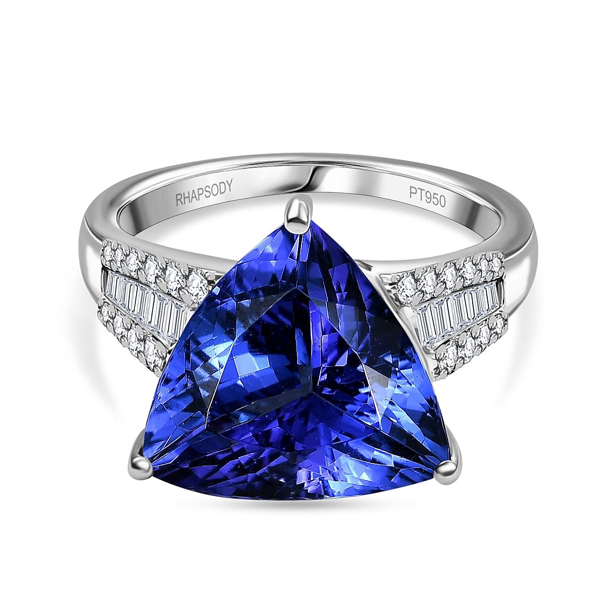RHAPSODY - 950 Platinum AAAA Tanzanite and White Diamond (VS-E-F) Ring 8029718 0