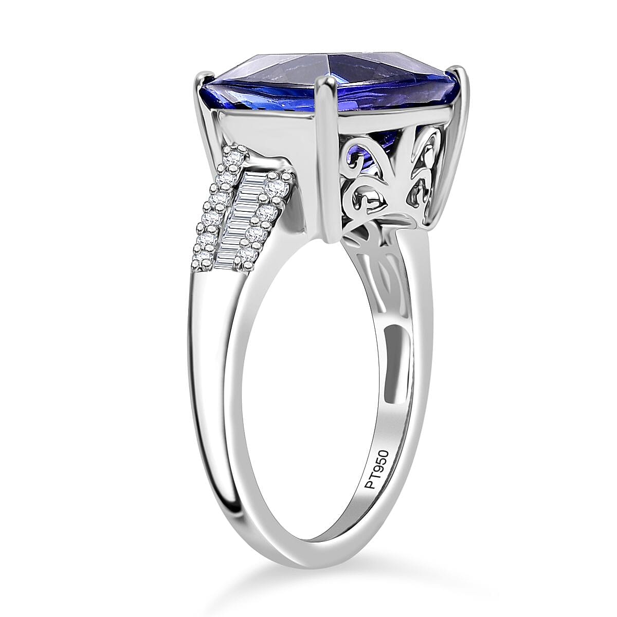 RHAPSODY - 950 Platinum AAAA Tanzanite and White Diamond (VS-E-F) Ring 8029718 4